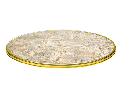 Werzalit table top with decorative ring