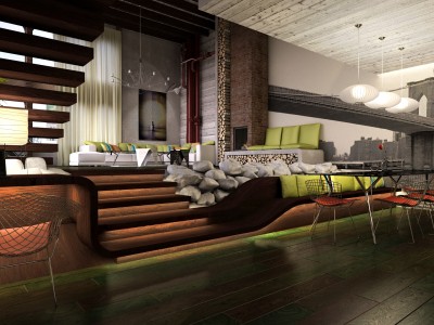 Loft Hotel - 3D render